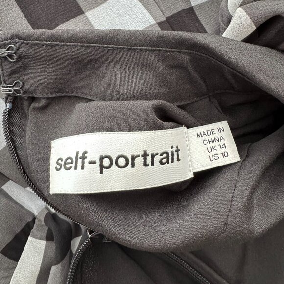 Self-Portrait Gingham Blouse in Black/White, size 10 (fits 8/10) - Picture 4 of 9